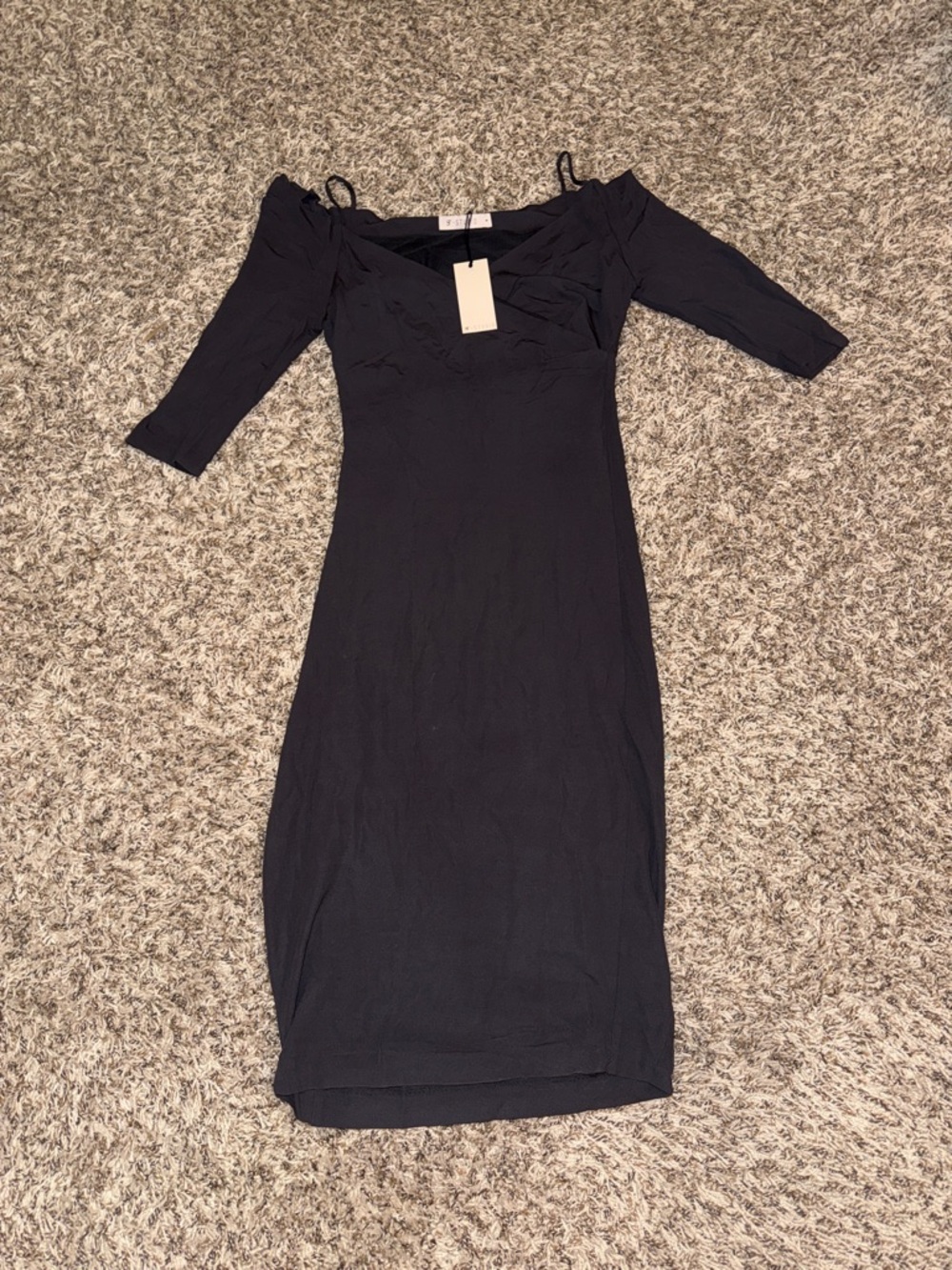 Charcoal St Stuio Off-Shoulder Midi Dress - Women